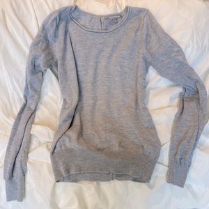 Gray sweater with button detail on back